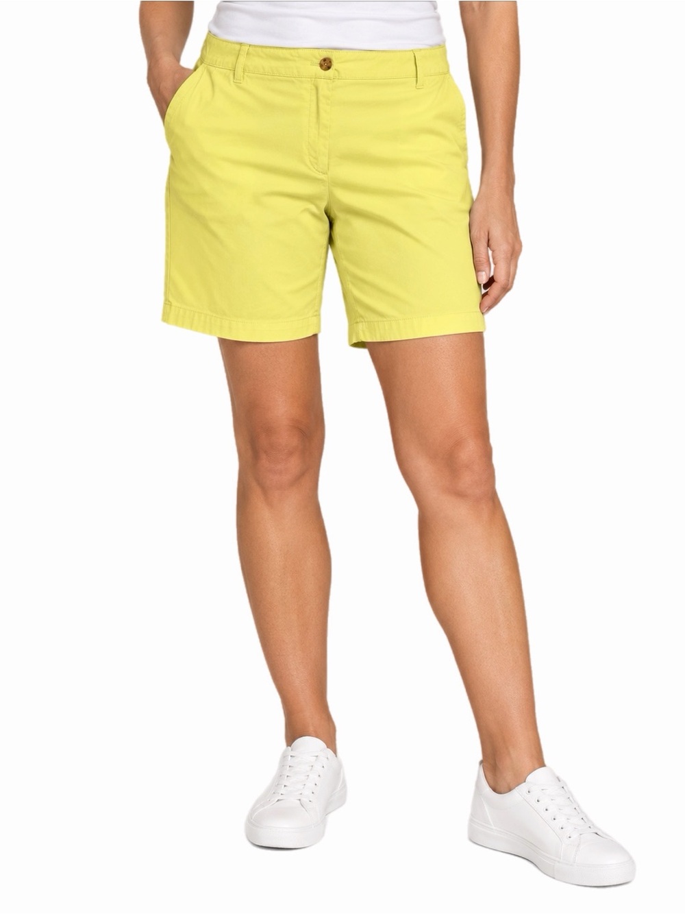 TALBOTS Women's Casual Chino Shorts in Lime Yellow Size 16